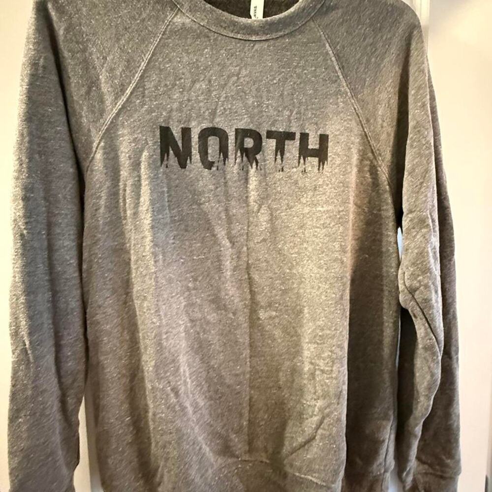 Grey crewneck sweatshirt with black size L